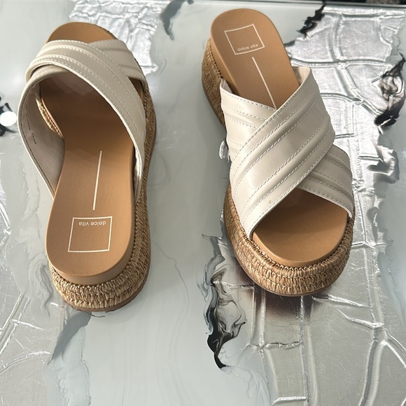 Dolce Vita platform Espadrille sandal in cream size 9.5 - Picture 3 of 4